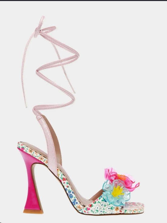 Betsey Johnson Shoes - NEW Size 8.5 Betsey Johnson Delany Pink Multi Floral Lace-Up High Heel Sandal